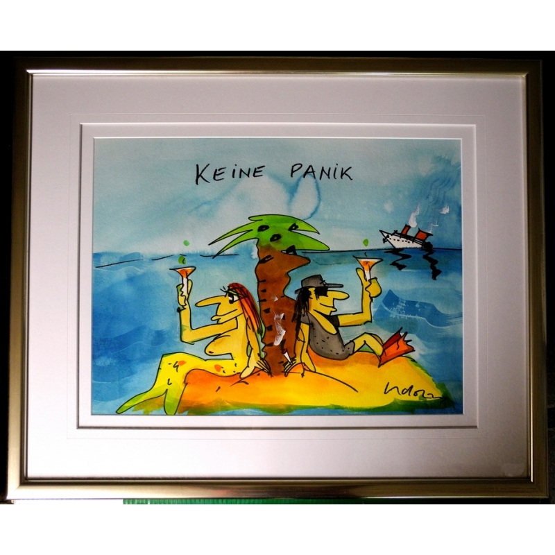 Udo Lindenberg Original Aquarell 2012 &quot;Keine Panik Auf der Ins