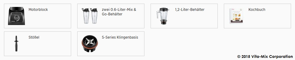 Der Lieferumfang des Vitamix S30 Standmixers