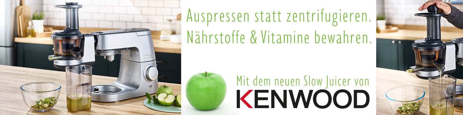 Der Slow Juicer KAX720 für alle Kenwood Küchenmaschinen.