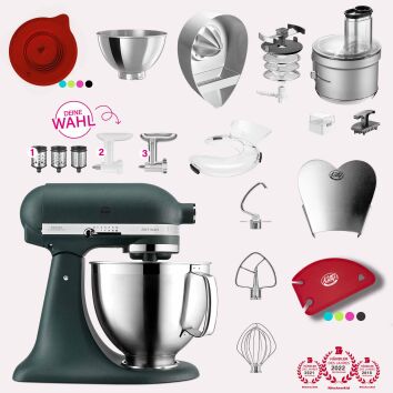 KitchenAid Artisan 4,8 Liter KSM185 Sallys Spar-Set mit...