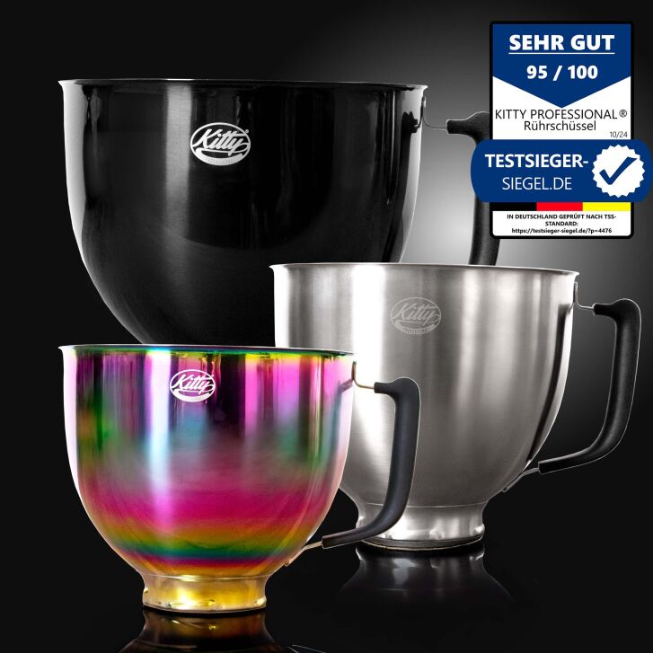 Kitty Professional Profi-Rührschüssel Super Bowl kompatibel mit KitchenAid 4,3 / 4,7 und 4,8 Liter