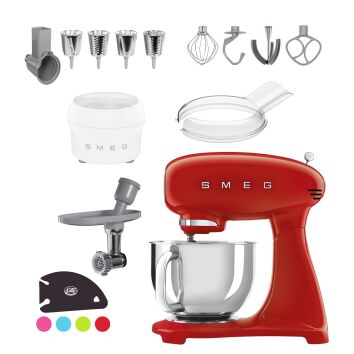 SMEG Küchenmaschine SMF03RDEU Super Spar-Set inkl....