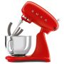 SMEG Küchenmaschine SMF03RDEU Super Spar-Set inkl. Fleischwolf, Eisbereiter und Gemüseschneider - Rot 50s Retro-Style