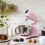 SMEG Küchenmaschine SMF03PKEU Super Spar-Set inkl. Fleischwolf, Eisbereiter und Gemüseschneider - Cadillac Pink 50s Retro-Style