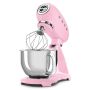 SMEG Küchenmaschine SMF03PKEU Super Spar-Set inkl. Fleischwolf, Eisbereiter und Gemüseschneider - Cadillac Pink 50s Retro-Style