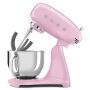 SMEG Küchenmaschine SMF03PKEU Super Spar-Set inkl. Fleischwolf, Eisbereiter und Gemüseschneider - Cadillac Pink 50s Retro-Style