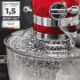 KitchenAid Starterpack: KitchenAid Artisan Küchenmaschine 4,8 L - EMPIRE ROT -  inkl. Profi-Spritzschutz Zuhälter und Profi-Edelstahl-Rührelemente Teigpeitsche, Schaumschläger & Tornado