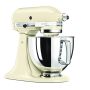 KitchenAid Starterpack: KitchenAid Artisan Küchenmaschine 4,8 L - CREME -  inkl. Profi-Spritzschutz Zuhälter und Profi-Edelstahl-Rührelemente Teigpeitsche, Schaumschläger & Tornado